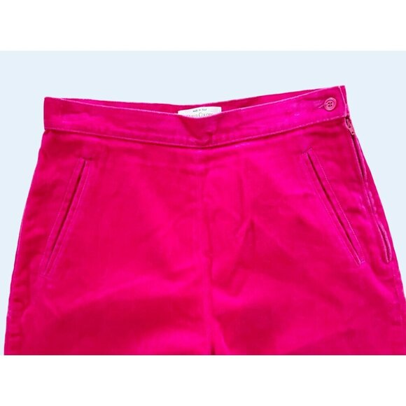 Vintage UNITED COLORS of BENETTON Pink Velvet High Waisted Pants Sz 26 - Picture 3 of 7